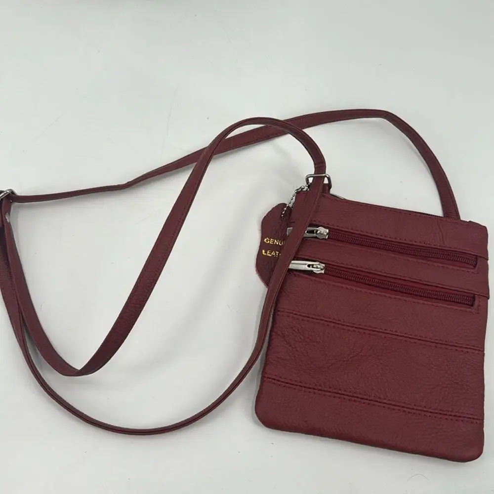 NWOT red leather crossbody bag